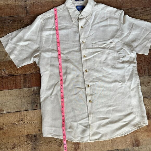 Pendleton City Linen Shirt Short Sleeve Button-Up Size Large - Picture 4 of 5
